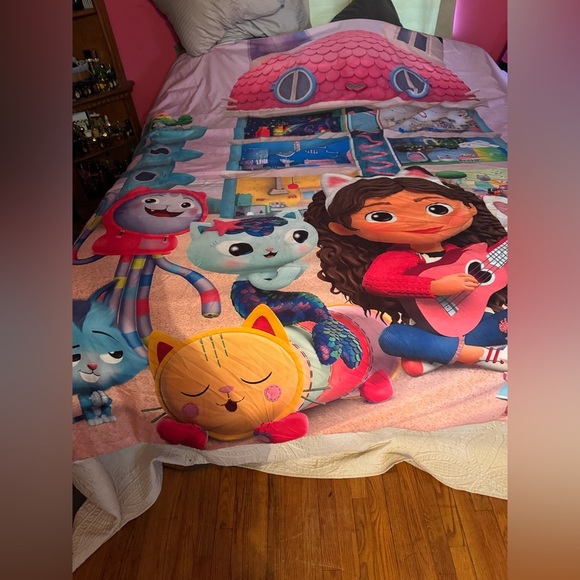 Queen Size Gabby’s Dollhouse  Print Duvet and Two Shams 87x90  EUC - Picture 1 of 12